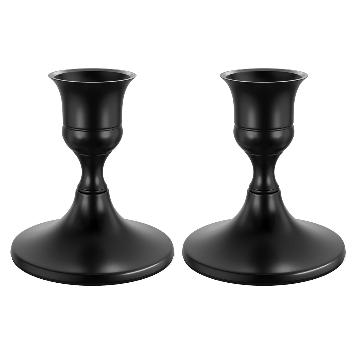 Black Metal Taper Candlestick Holders Set of 2