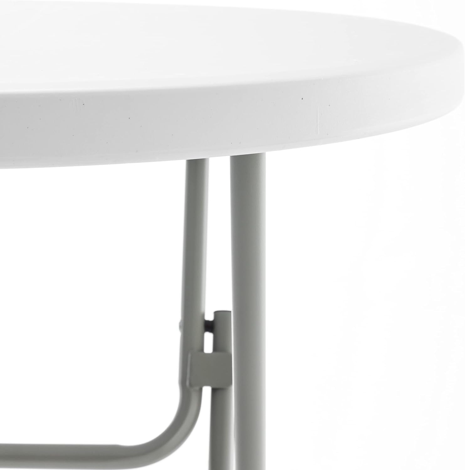 BTEXPERT 32" Round 43" Bar Height White Granite Plastic Folding Table Portable Commercial Table Banquet Card Coffee Dining Table for Wedding Party Event Home Kitchen Outdoor
