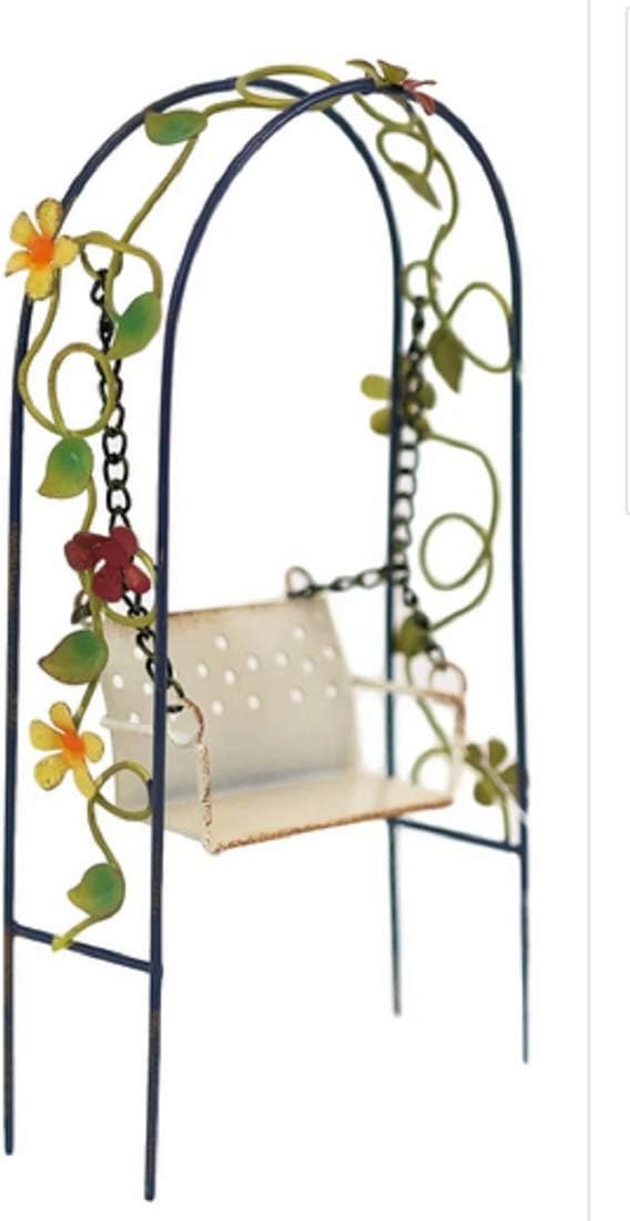 Pacific Giftware 8.63" Flower Garden Fairy Swing Decor Metal Figurine