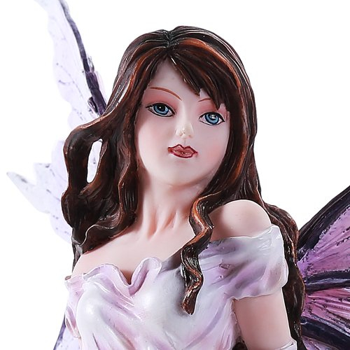 Pacific Giftware Purple Winged Fairy with Lone Wolf 10.5 Inch Collectible Figurine
