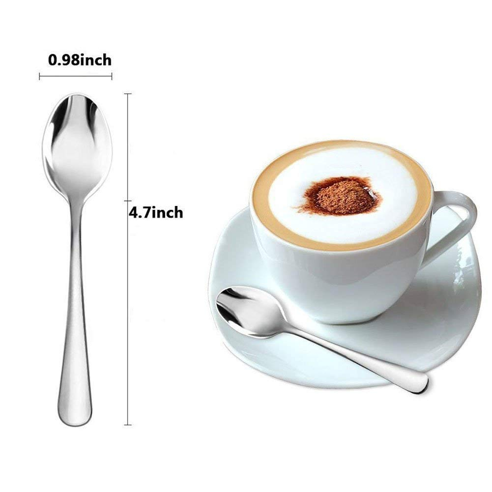 Demitasse Espresso Spoons Set of 12, Mini Coffee Spoon, 18/10 Stainless Steel Small Spoons for Dessert, Tea, Appetizer, 4.7