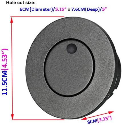 Modern Wall Sconce Light Fixture,Recessed Wall Lamp,Bedside Reading Lamp,Path/Step Light,Gimbal Hidden On/Off Switch,Circle Aluminum,LED 3W Warm White 3000k,Adjustable&Rotatable Black