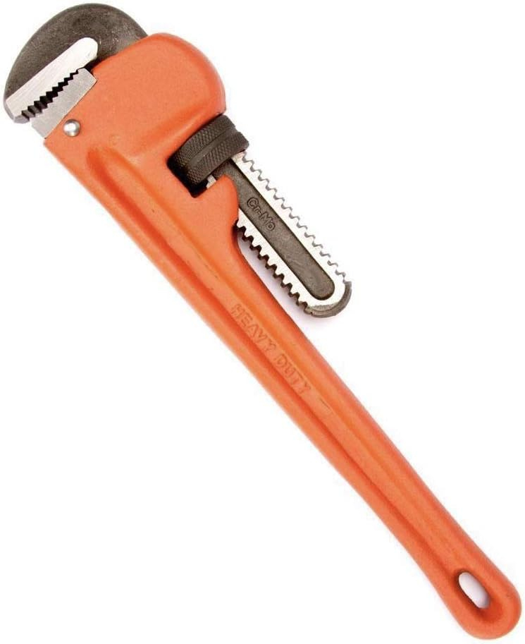 Edward Tools Pipe Wrench - Heavy Duty Heat Treated Steel Plumbing Wrench Tool - Forged Hook Jaw for Superior Grip - Quick Adjustment Nut (18")