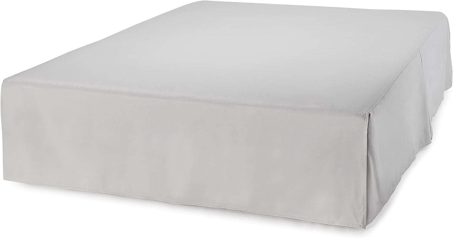 Amazon Basics Lightweight Pleated Bed Skirt, Full, Light Grey, Solid