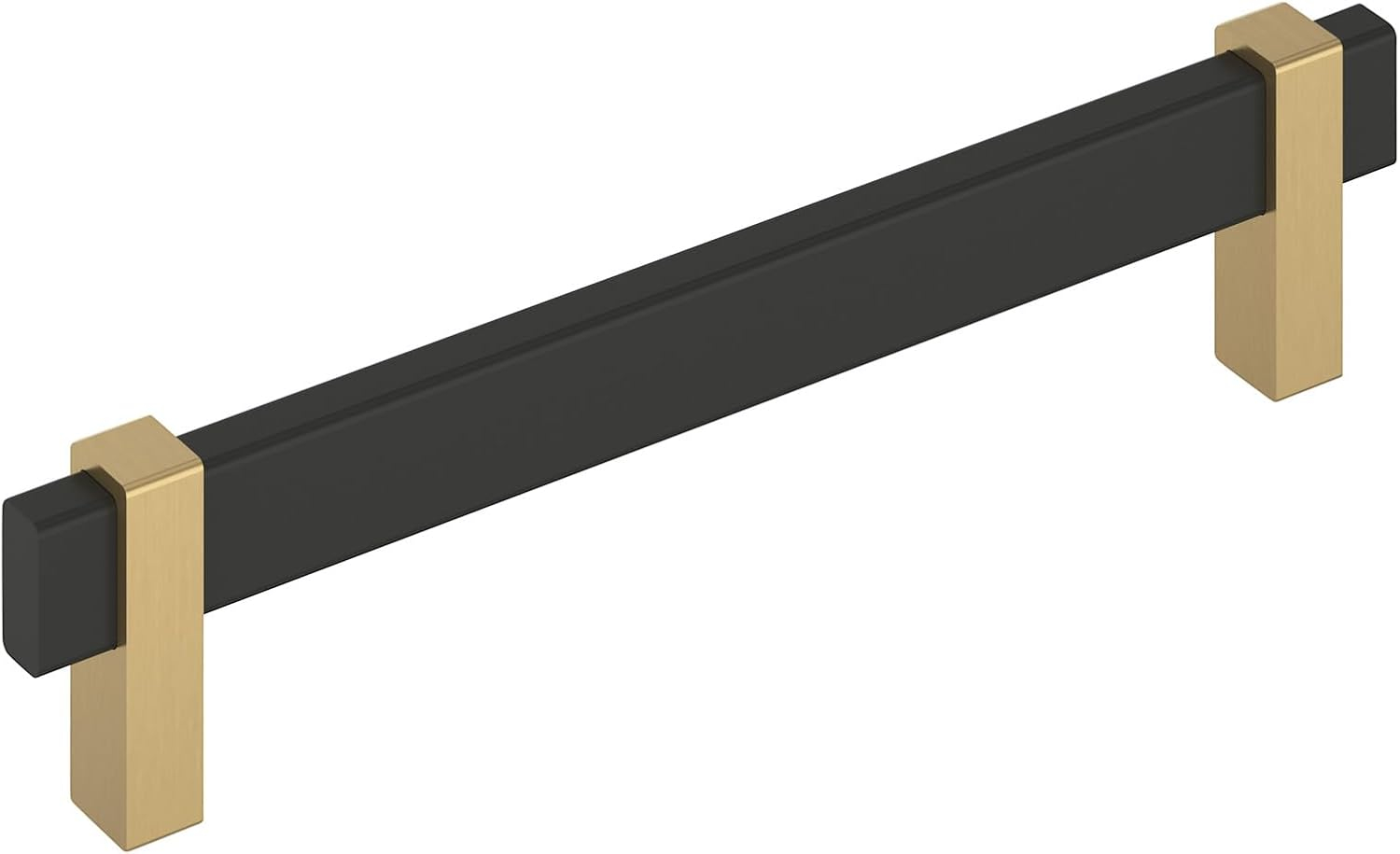 Amerock Mulino 6-5/16 inch (160mm) Center-to-Center Matte Black/Champagne Bronze Cabinet Pull