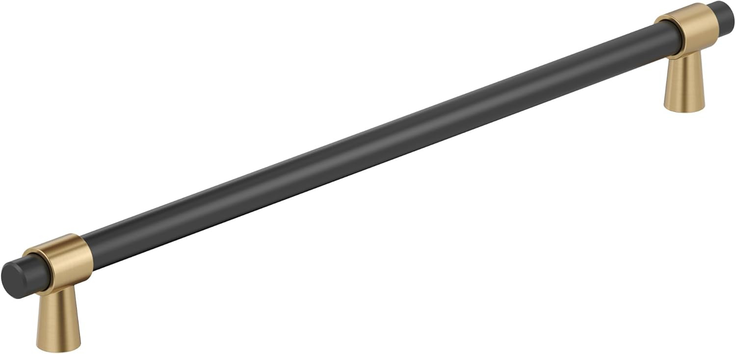 Amerock Mergence 18 inch (457mm) Center-to-Center Matte Black/Champagne Bronze Appliance Pull