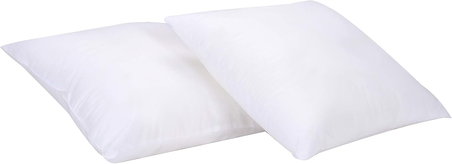 FBTS Prime 18x18 inch Square White Solid Down Alternative Pillow Inserts, 2 Packs