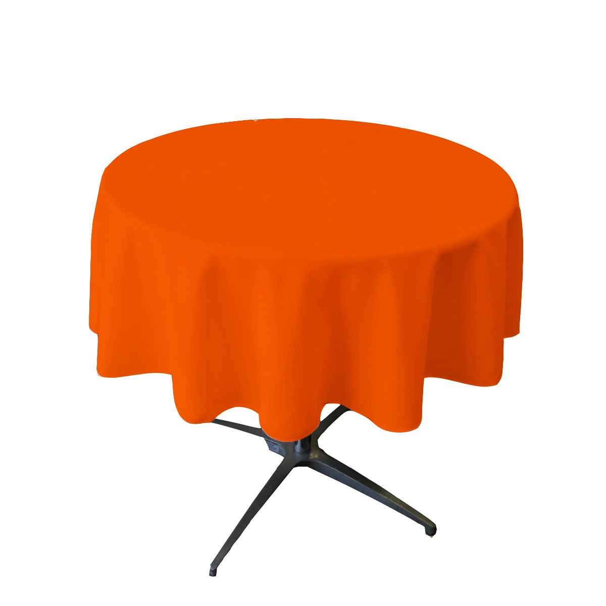 LA Linen Polyester Poplin Tablecloth 51-Inches Round, Orange