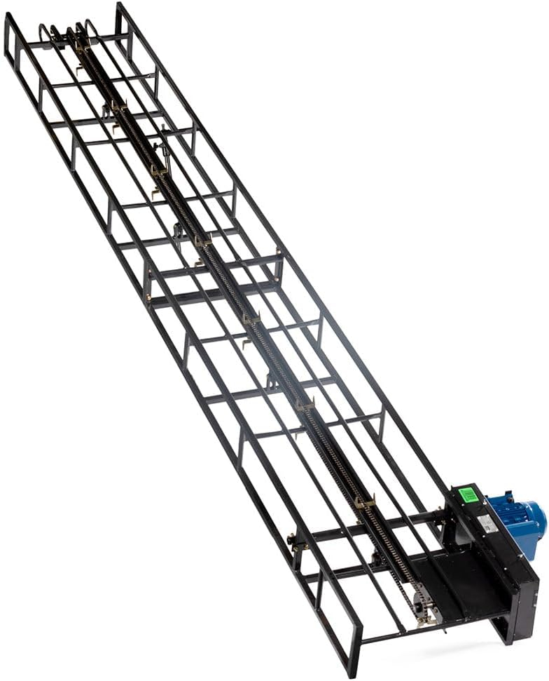 Titan Attachments Chain Drive 15ft Square Hay Bale Elevator Base Unit with 3/4 HP Motor, Charcoal Finish, Hay Harvesting Agricultural Equipment