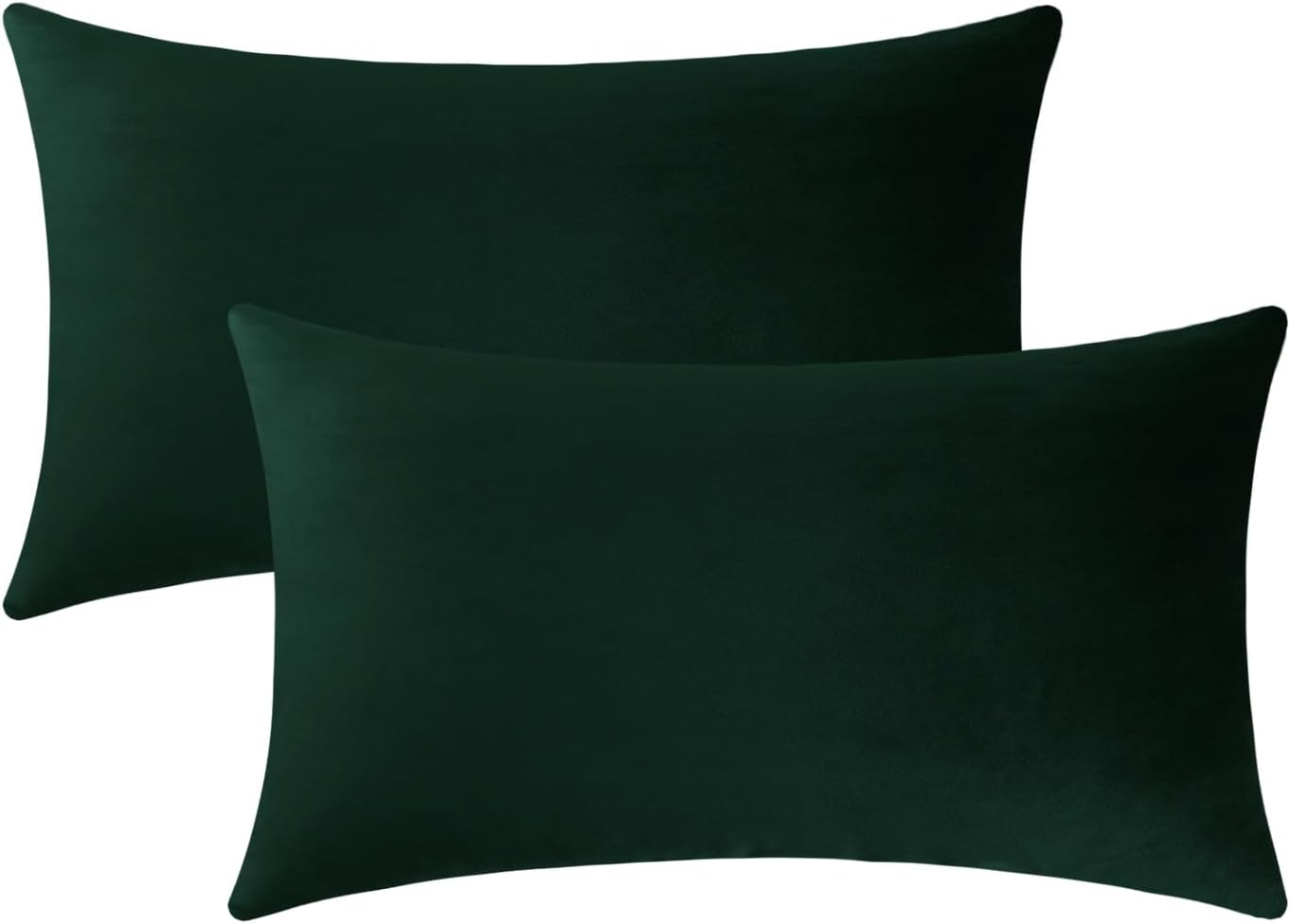 Jeneoo Set of 2 Decorative Throw Pillow Covers Soft Velvet Comfy Lumbar Couch Cushion Cover Decor (Army Green, 12 x 20 Inches)