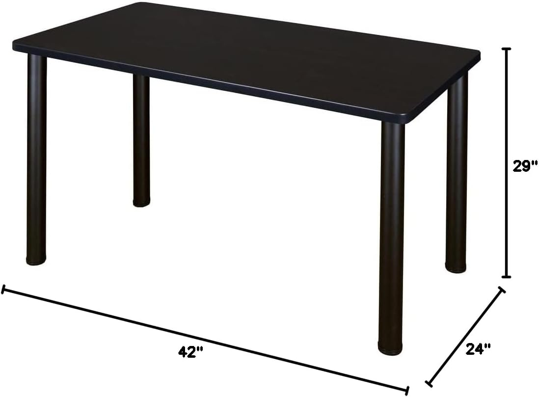 Regency 42 inch x 24 inch Kee Training Table in Grey and  Black