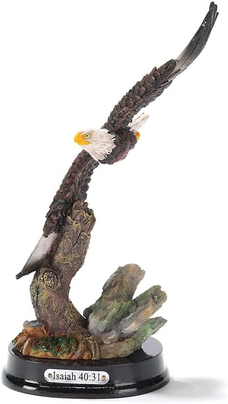 Dicksons Soaring Eagle Over Rocks Decorative 6 inch Resin Stone Figurine