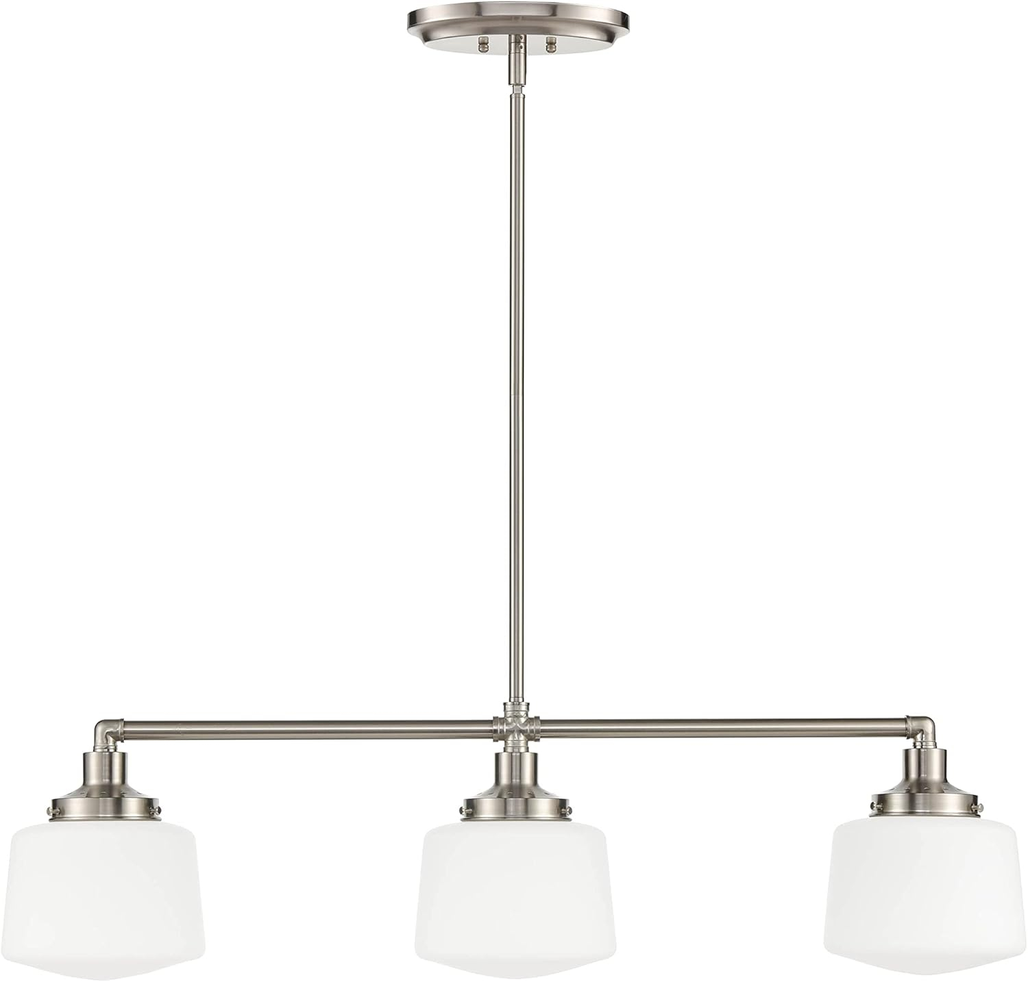 Linea di Liara Scolare Modern Linear Chandeliers for Dining Room Light Fixtures Over Table Brushed Nickel Pendant Lights Kitchen Island Lighting 3-Light Kitchen Lights Ceiling Hanging, UL Listed