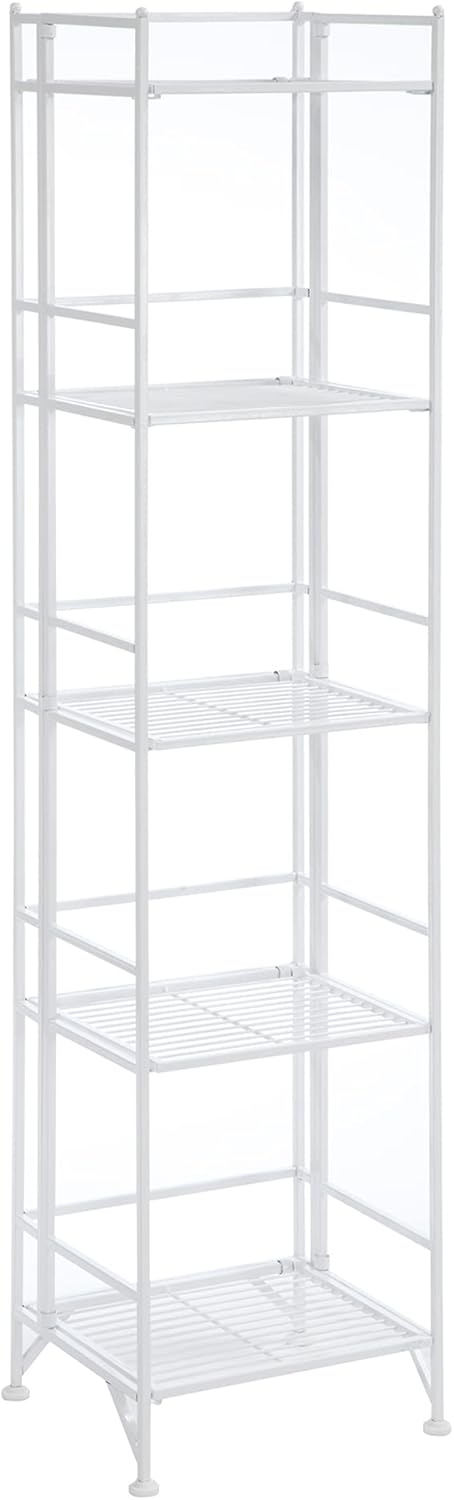 Convenience Concepts Xtra Storage 5 Tier Folding Metal Shelf, White
