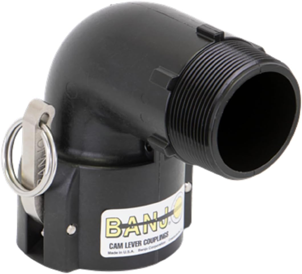 Banjo 90 Deg 2" Female Coupler - 2" Male Thread Poly Cam Lever (200B90)