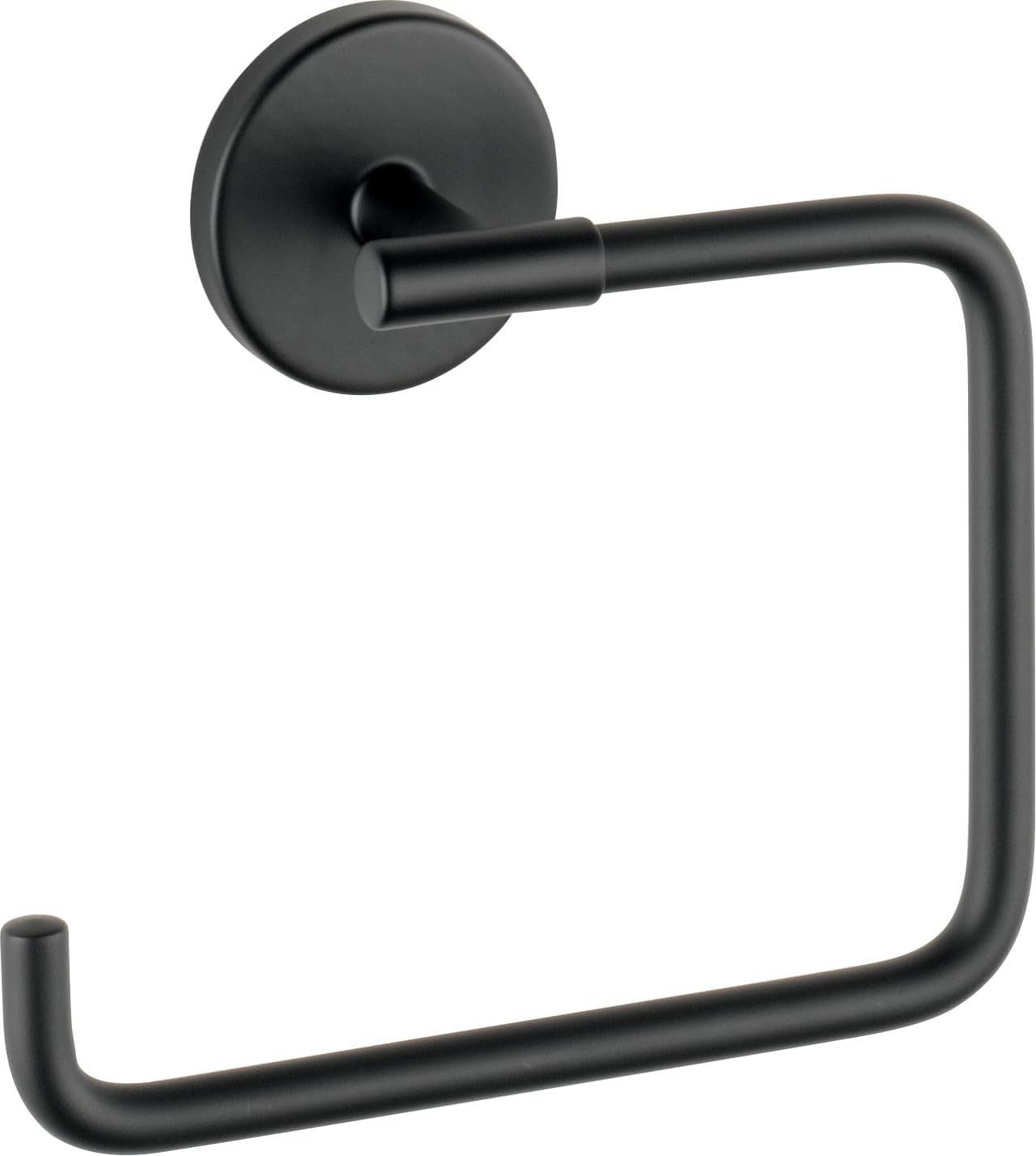 Delta Trinsic (1-Pack) Hand Towel Holder Matte Black Towel Racks for Bathroom Wall Square Towel Ring Holder for Bath Towel Hanger for Kitchen, Bathroom Accessories 759460-BL