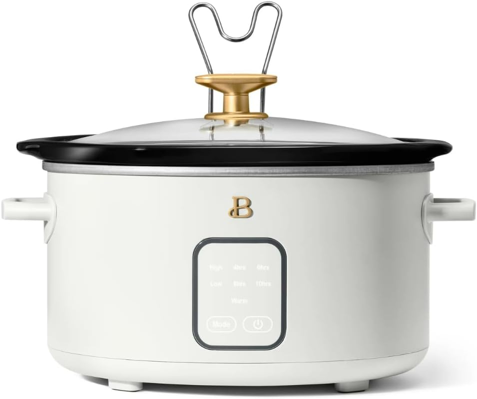Beautiful 4Qt Slow Cooker with Touch-Activated Display, White Icing by Drew Barrymore