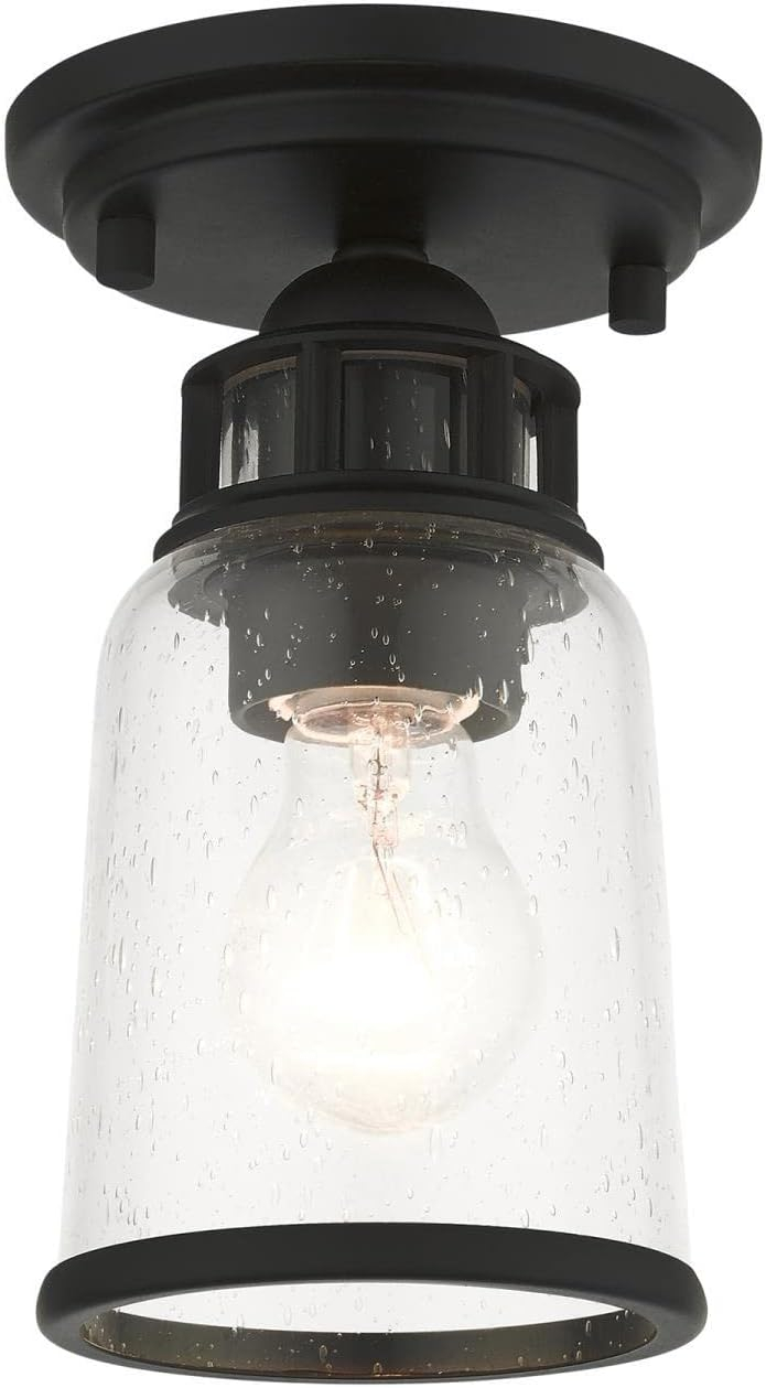 Livex Lighting Lawrenceville 1 - Light Flush Mount in  Black