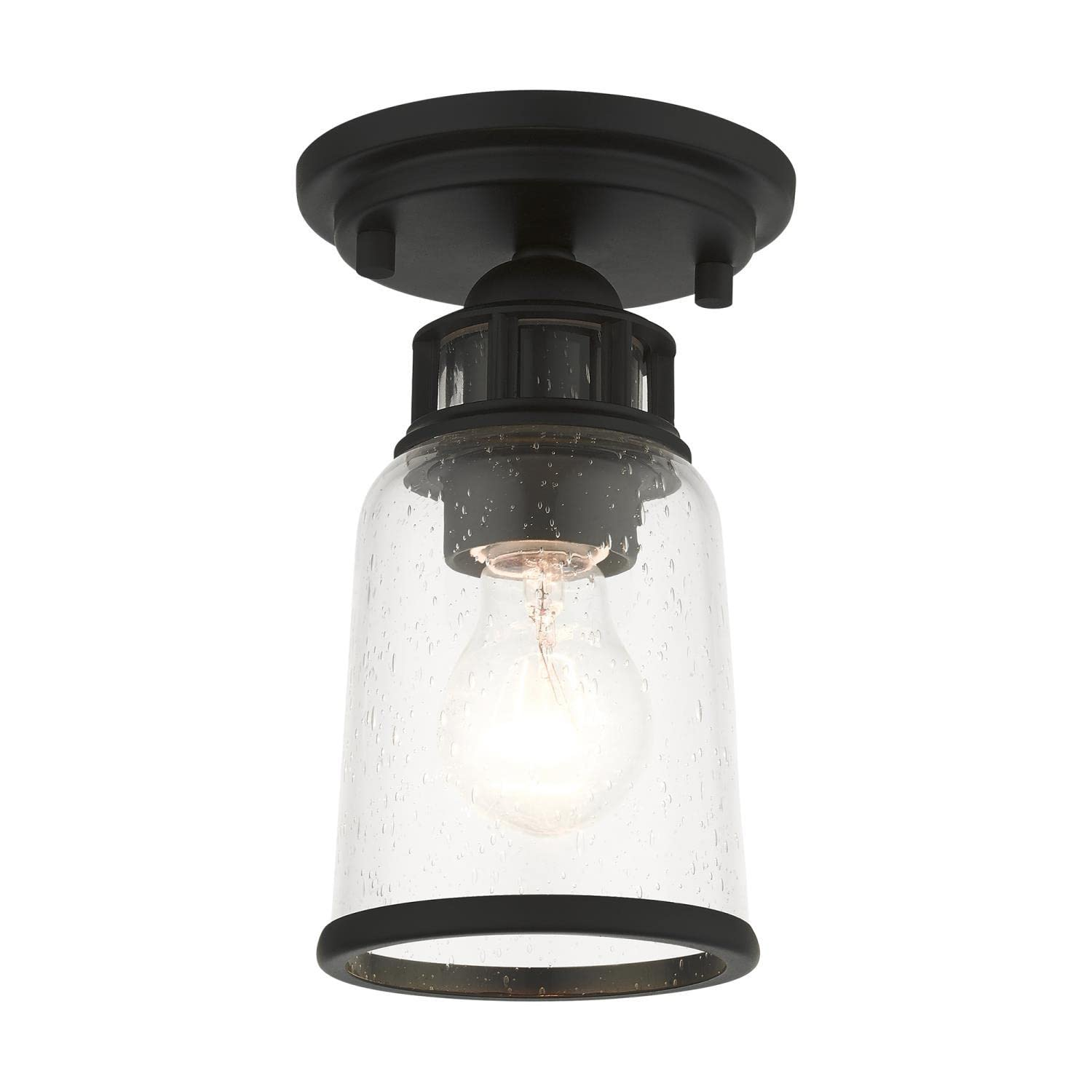 Livex Lighting Lawrenceville 1 - Light Flush Mount in  Black