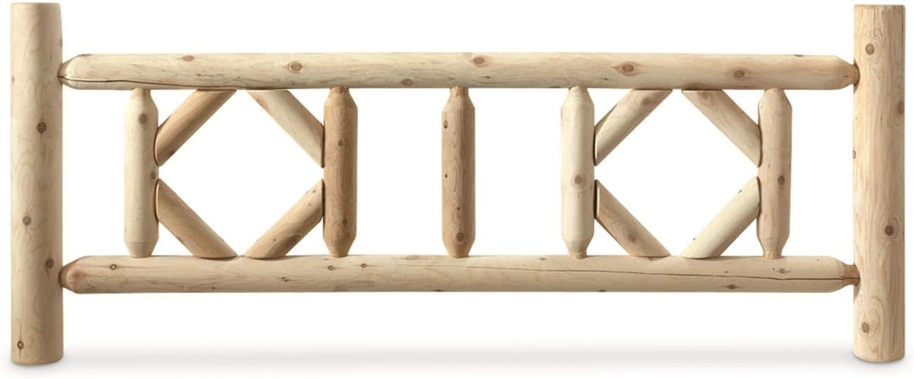 Rustic Full-Size Cedar Wood Panel Bed with Headboard