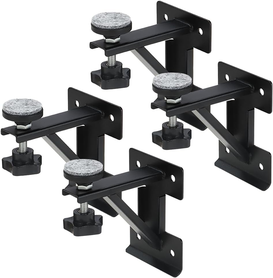 Black Coated Steel Undermount Sink Brackets for Narrow Cabinets