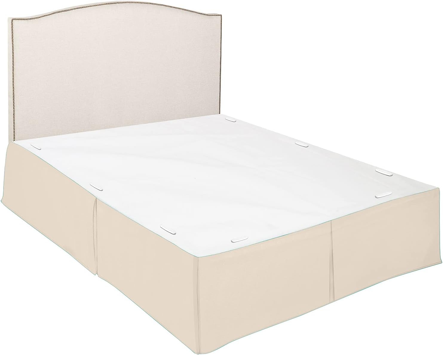 Clara Clark Pleated Bed Skirt - 14 inch Tailored Drop Luxury Double Brushed Microfiber Dust Ruffle - Includes 8 Pins, Twin Size, Cream