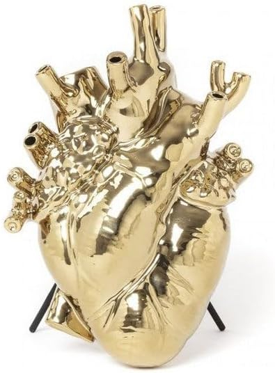 Gold Heart-Shaped Porcelain Bud Vase, 25 cm