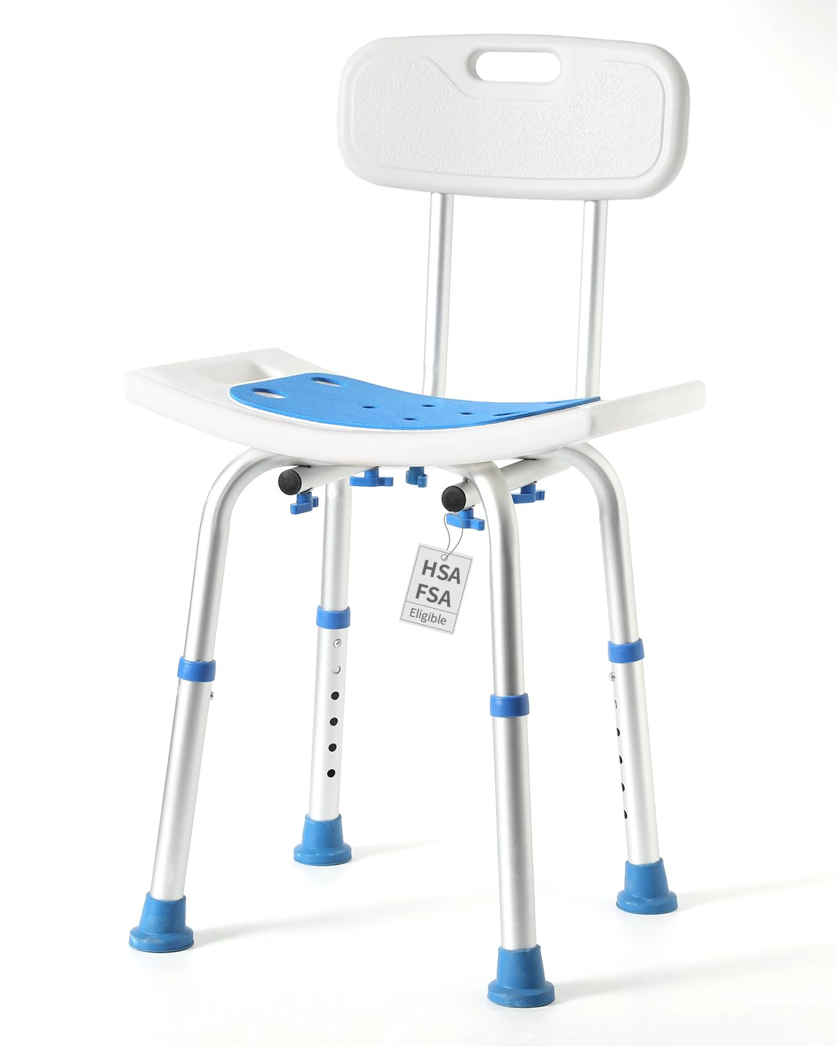 HSA FSA Shower Chair with Back, Shower Stool for Inside Shower, Shower Seat for Inside Tub, Bath Chair for Inside Bathtub for Elderly/Handicap