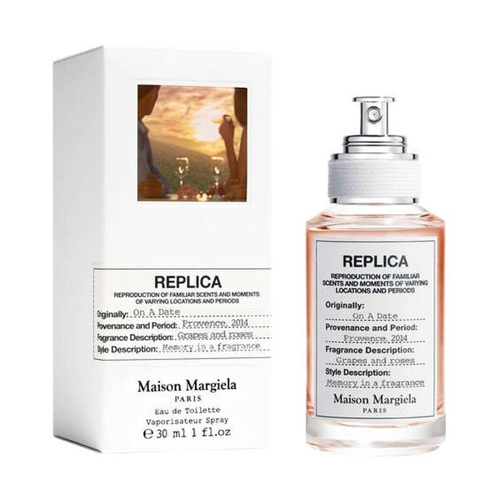 Maison Margiela - Replica - On a Date Eau de Toilette - Floral Fragrance - With Patchouli, Rose, & Black Current Accords - 1.0 Fl Oz