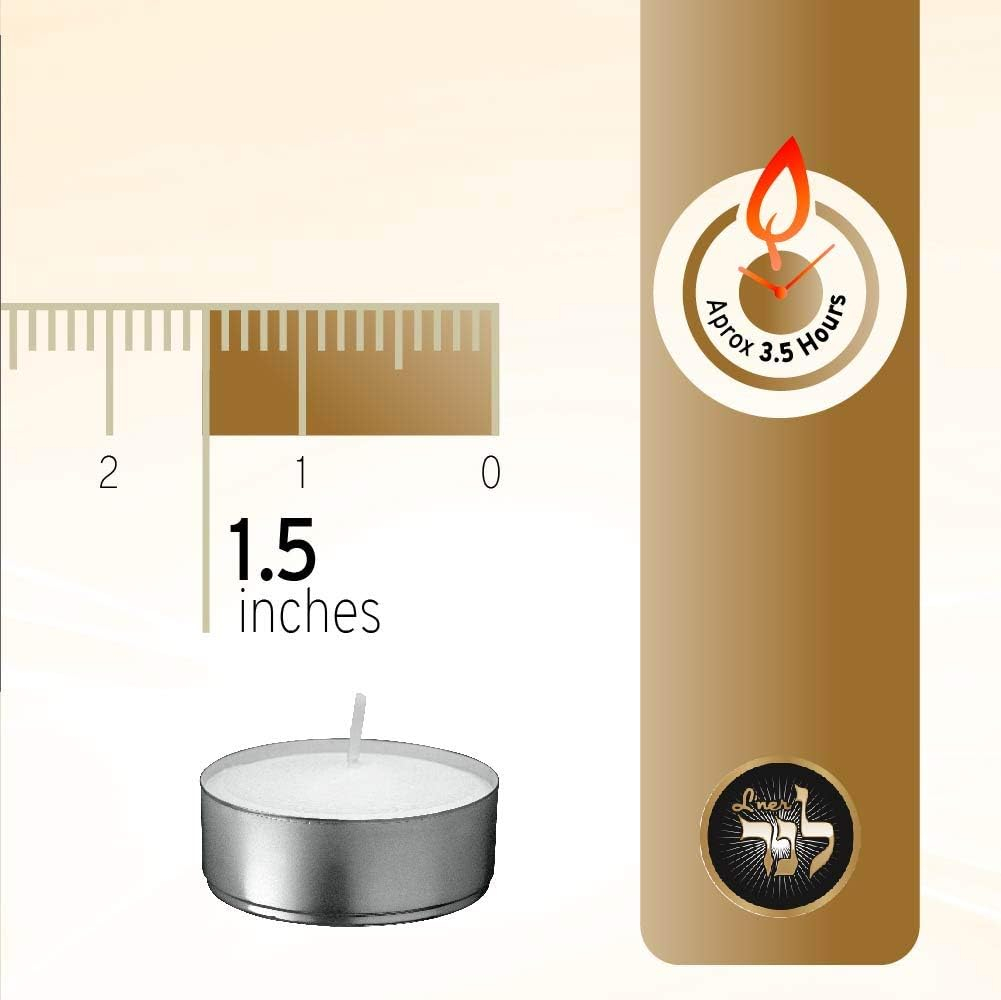 Lner 100 Pack Unscented White Tea light Candles Burns Aprx. 3.5 Hour