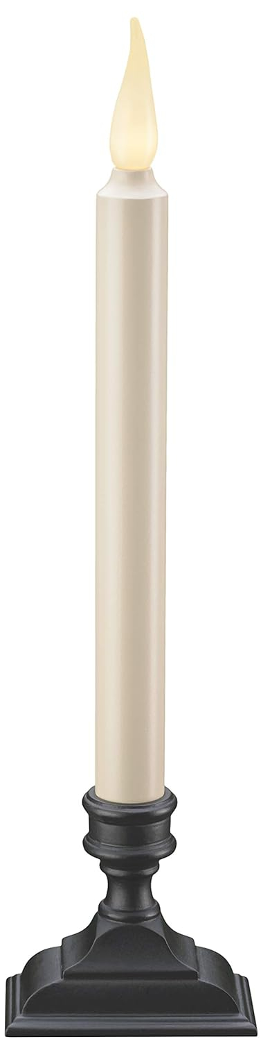 Xodus Innovations FPC1650-4 Battery Operated Flameless 12-Inch Taper Candle with Base, 3D Warm White Flickering Flame, 6-Hour Automatic Timer, Pack of 4