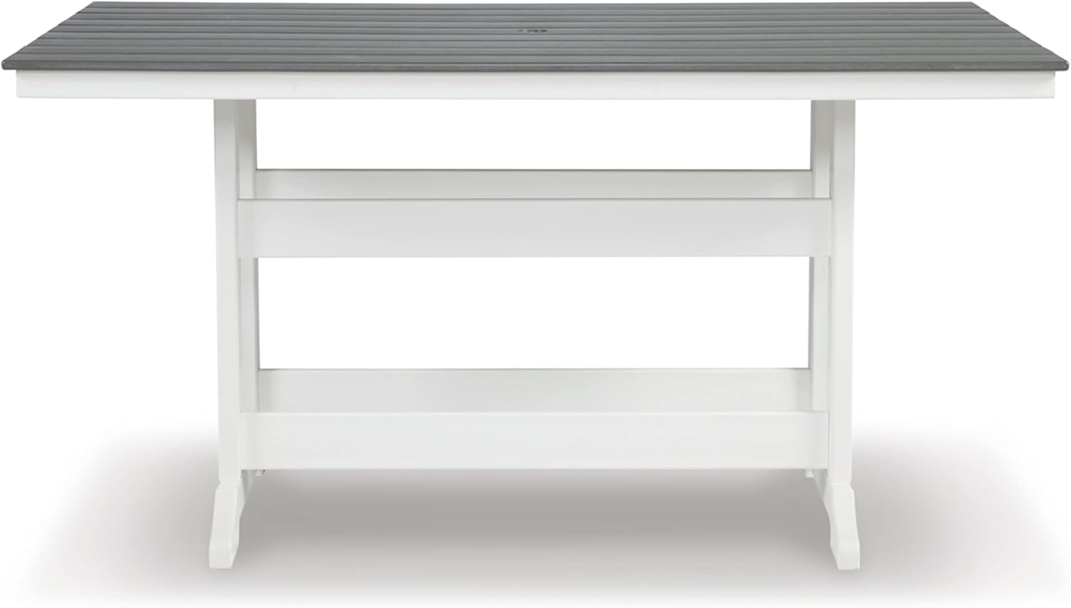 Ashley Furniture Transville Outdoor Plastic Dining Table in Gray and White