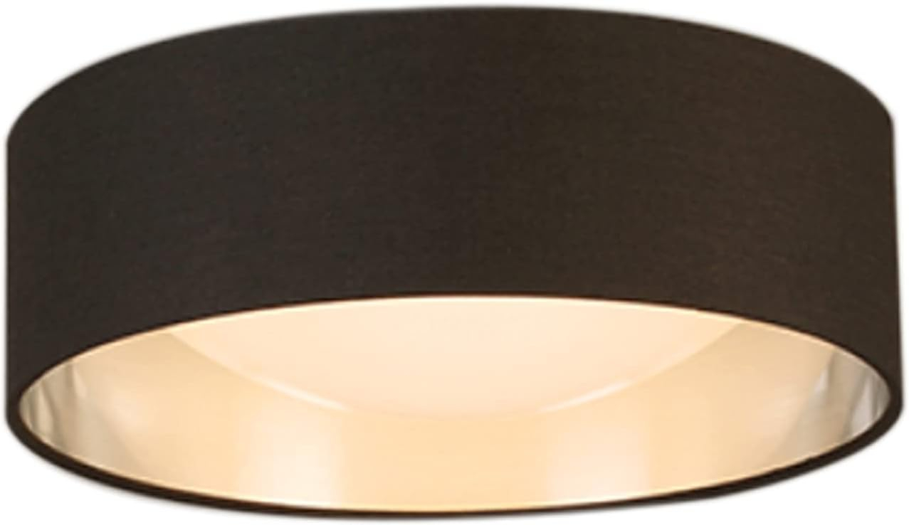 Eglo Lighting Orme 12 Inch Ceiling Mount Light Fixture, Black and Nickel