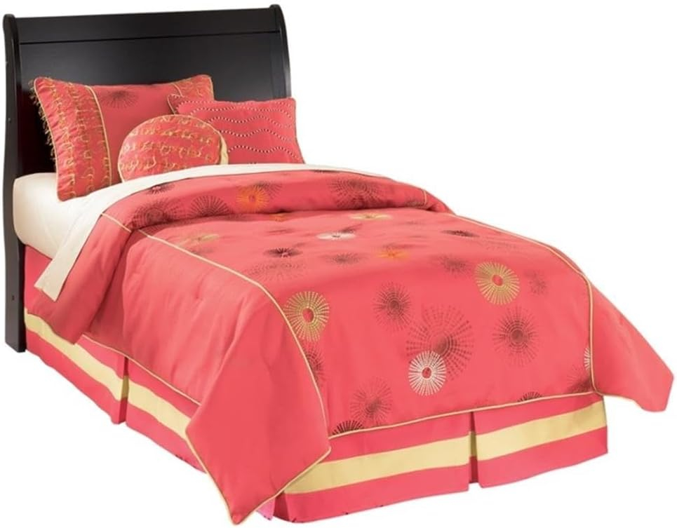 Signature Design by Ashley Casual Huey Vineyard Twin Sleigh Headboard  Black