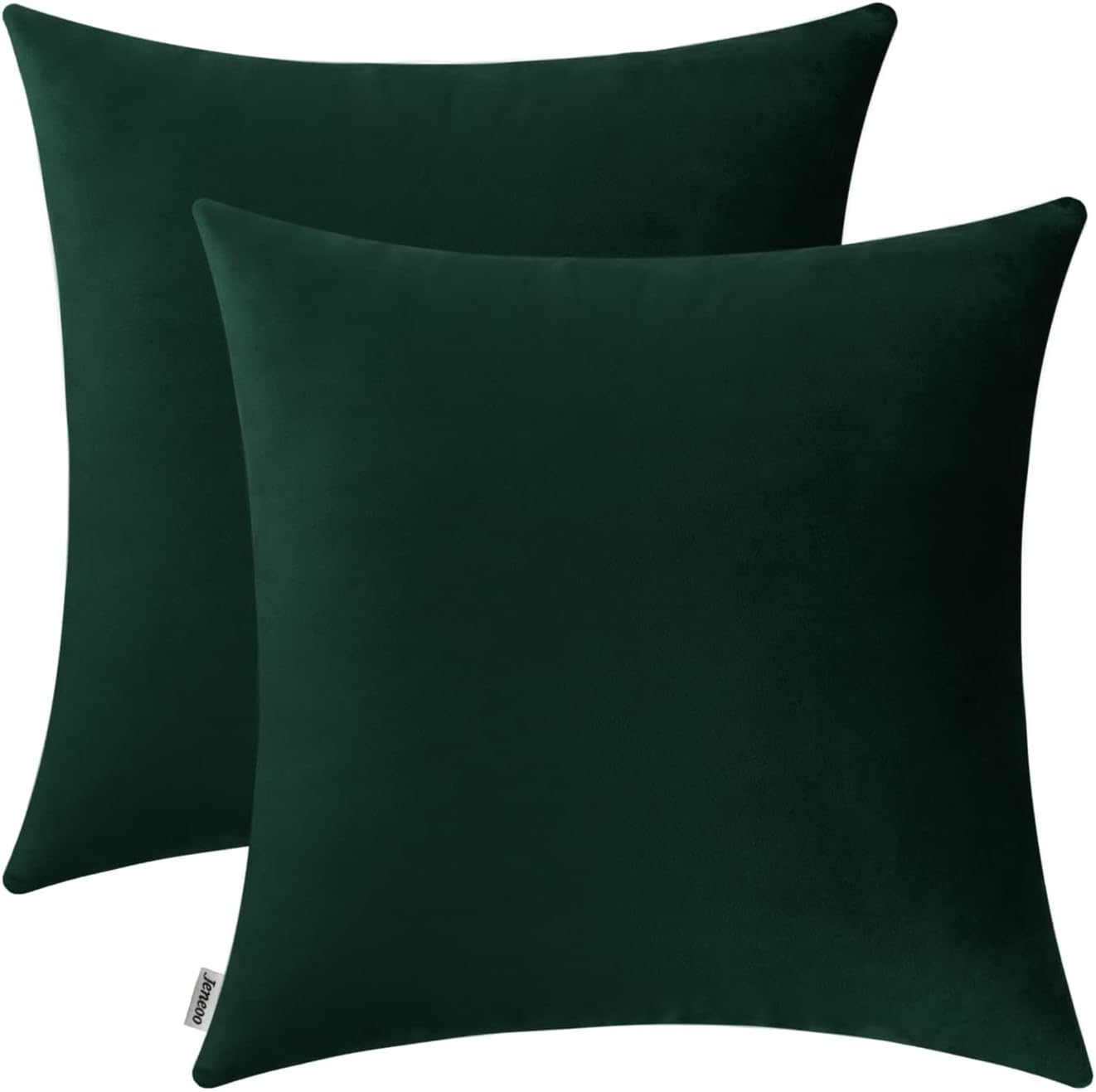 Jeneoo Set of 2 Decorative Throw Pillow Covers Soft Velvet Comfy Lumbar Couch Cushion Cover Decor (Army Green, 12 x 20 Inches)