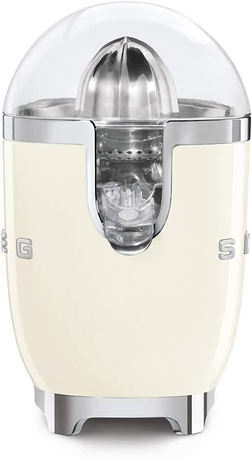 SMEG CJF11 Citrus Juicer – Retro Style Electric Juicer with Stainless Steel Reamer, Anti-Drip Spout & BPA-Free Dome Lid – Easy Clean, One-Touch Operation-Cream