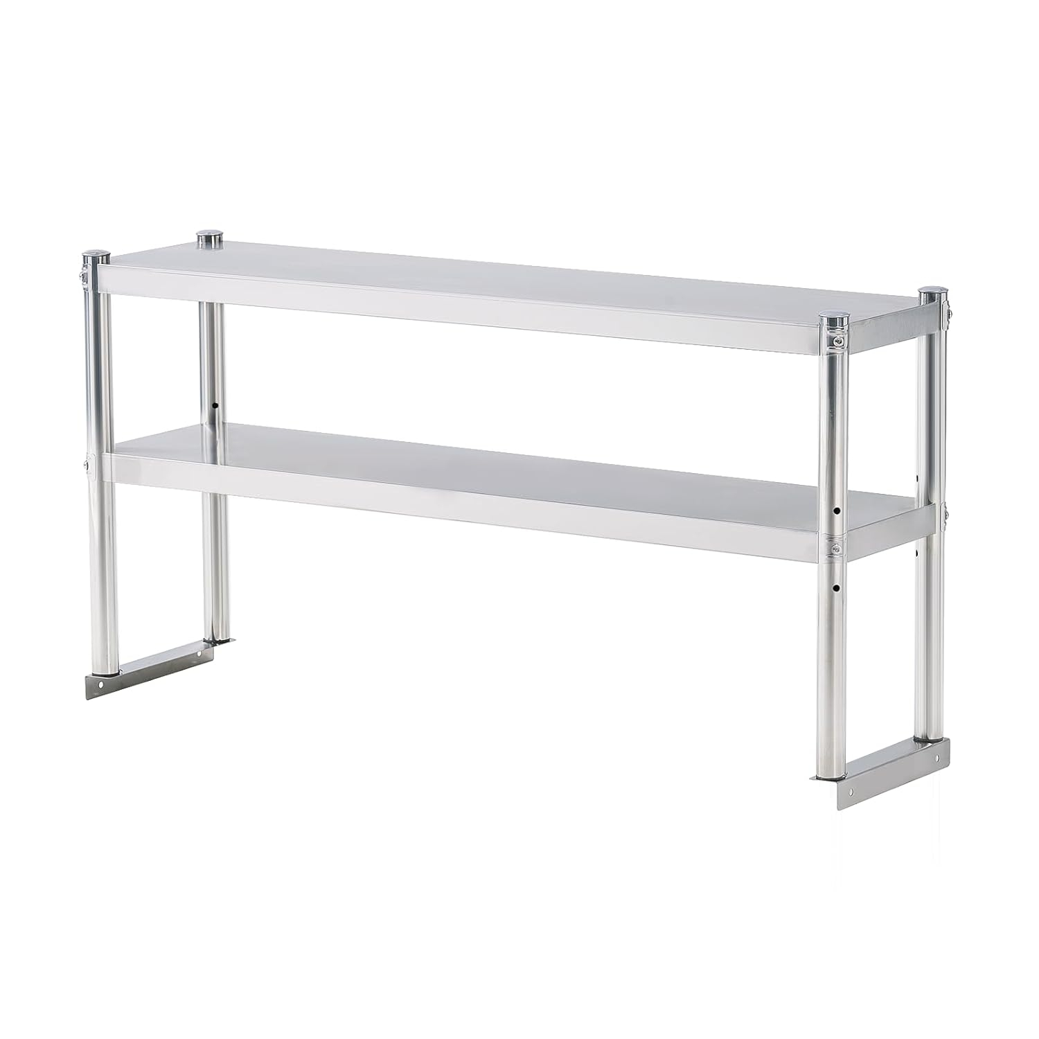STRELECT 12"x48" Stainless Steel Overshelf for Prep & Work Table, NSF Commercial Adjustable Double Deck Overshelf 2 Tier for Restaurant, Bar, Utility Room, Kitchen and Garage