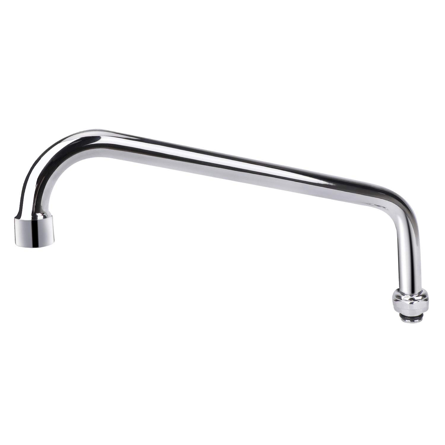 KWODE Swivel Swing Nozzle Spout 12 Inch Replacement Kit for Commercial Kitchen Sink Faucet Stainless Steel Add-on Spout Fits for 2 or 3 Bay Compartment Sinks, Chrome Finish (M25*1.25mm)
