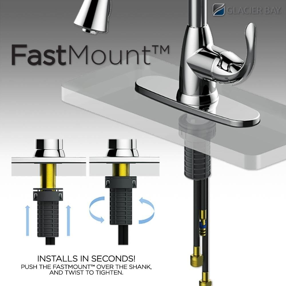 Market Single-Handle Pull-Out Sprayer Kitchen Faucet in Stainless Steel