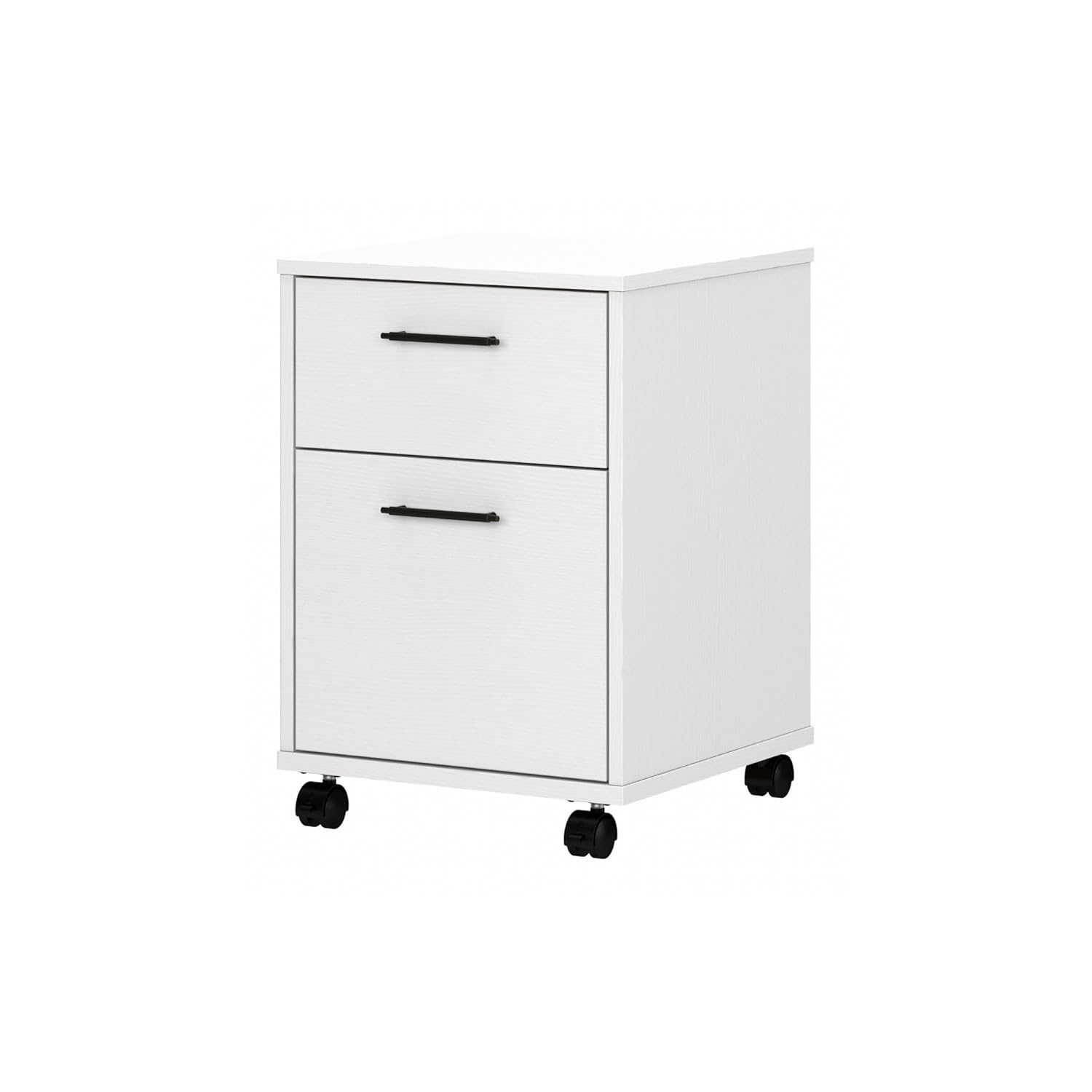 Bush Furniture Key West Mobile File Cabinet, 2 Drawer, Pure White Oak