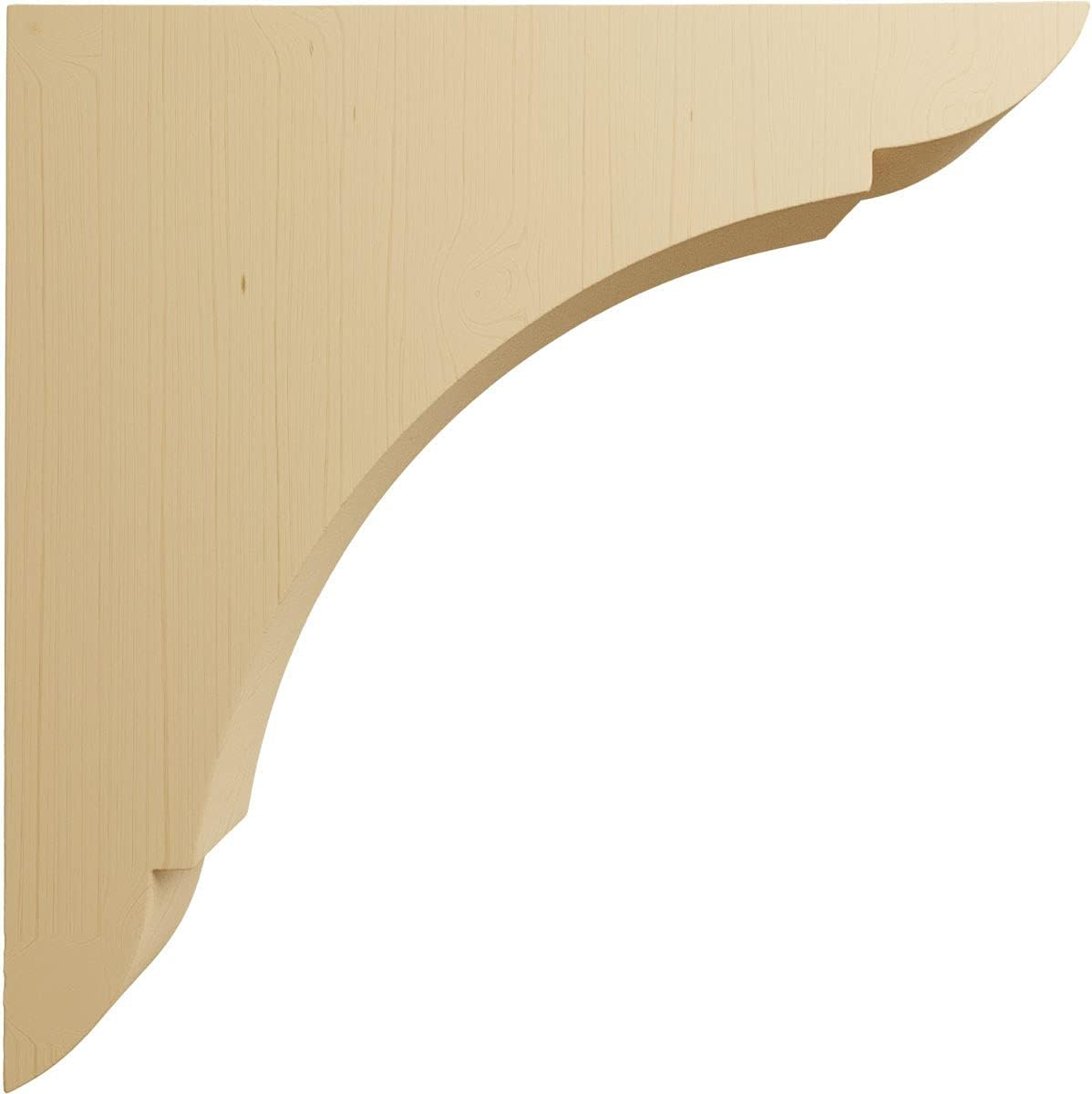 Ekena Millwork BKTW01X08X08OLAL Medium Olympic Wood Wood Brackets, 1 3/4"W x 8"D x 8"H , Alder