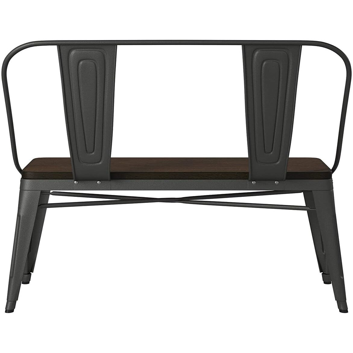 Creative Image's International Metal Bench W/ Wood Top, Gunmetal