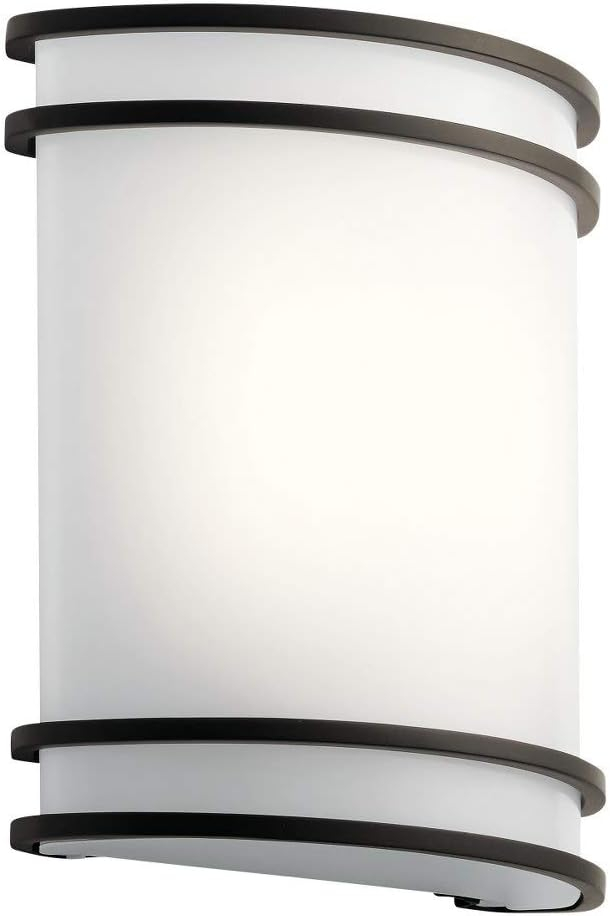 Distressed Bronze Dimmable LED Wall Sconce with White Shade