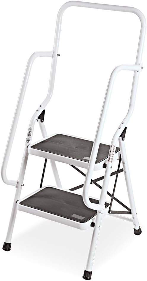 Collections Etc Genius Safety 2 Step Ladder Folding Stool