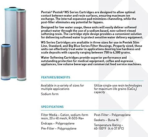 Pentair Pentek WS-10, 10" Water Softener Cartridge, 10" x 2.5"
