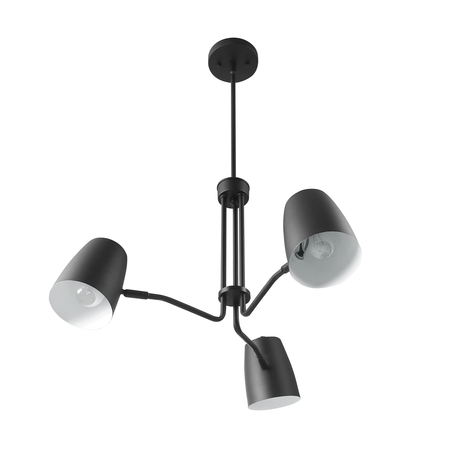 Novogratz x Globe Logan 3-Light Matte Black Chandelier - one size