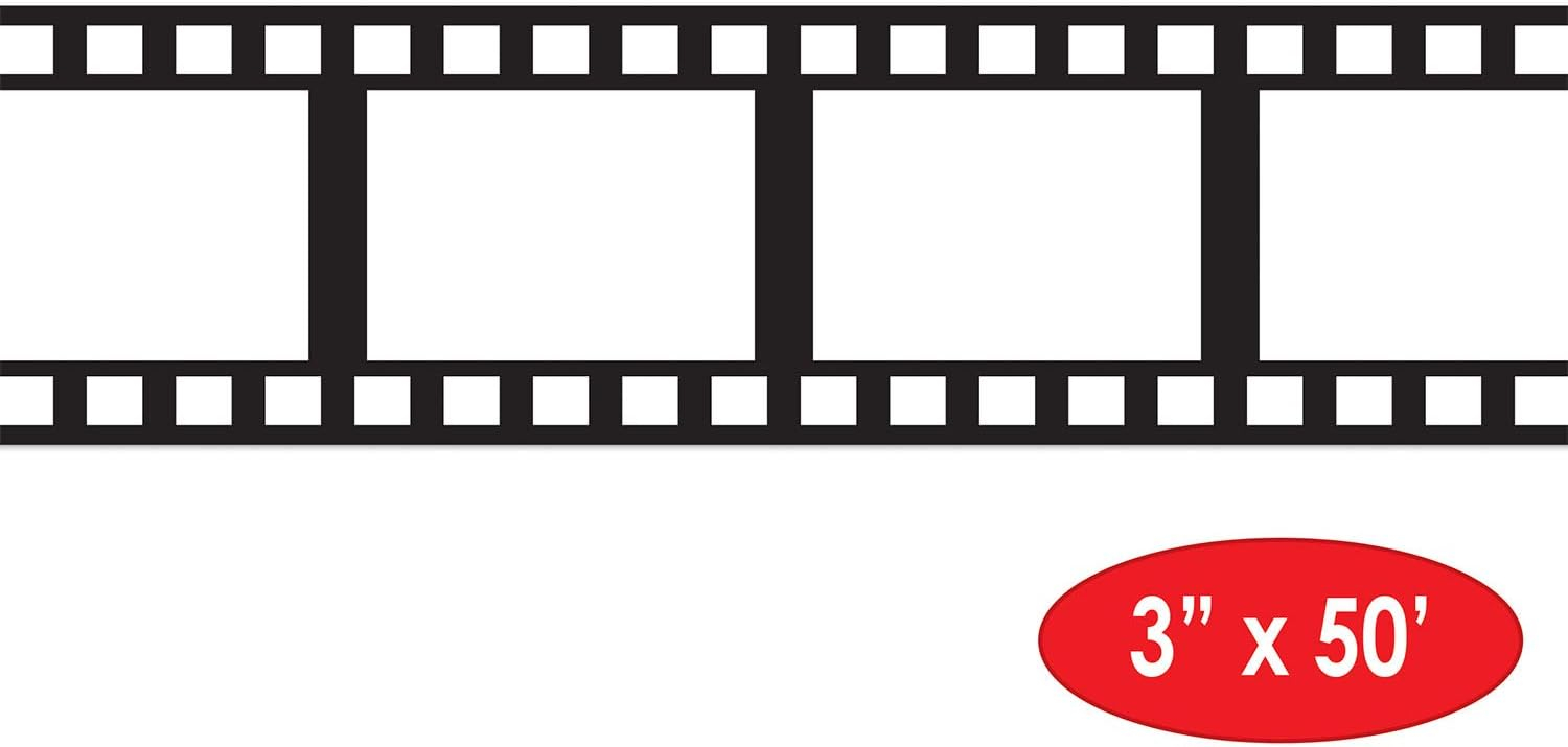 Black and White Polypropylene Filmstrip Party Decoration Roll