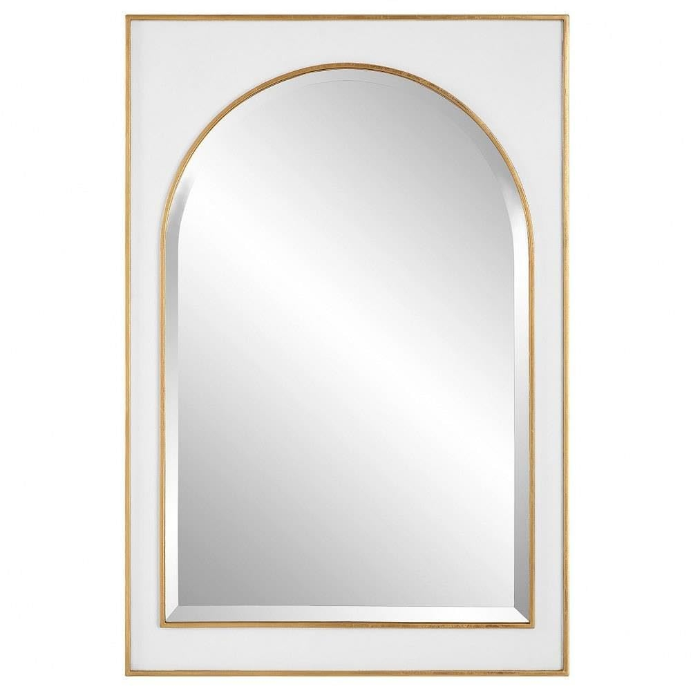 Uttermost Crisanta Antiqued Gold Leaf 25" x 37 1/2" Wall Mirror