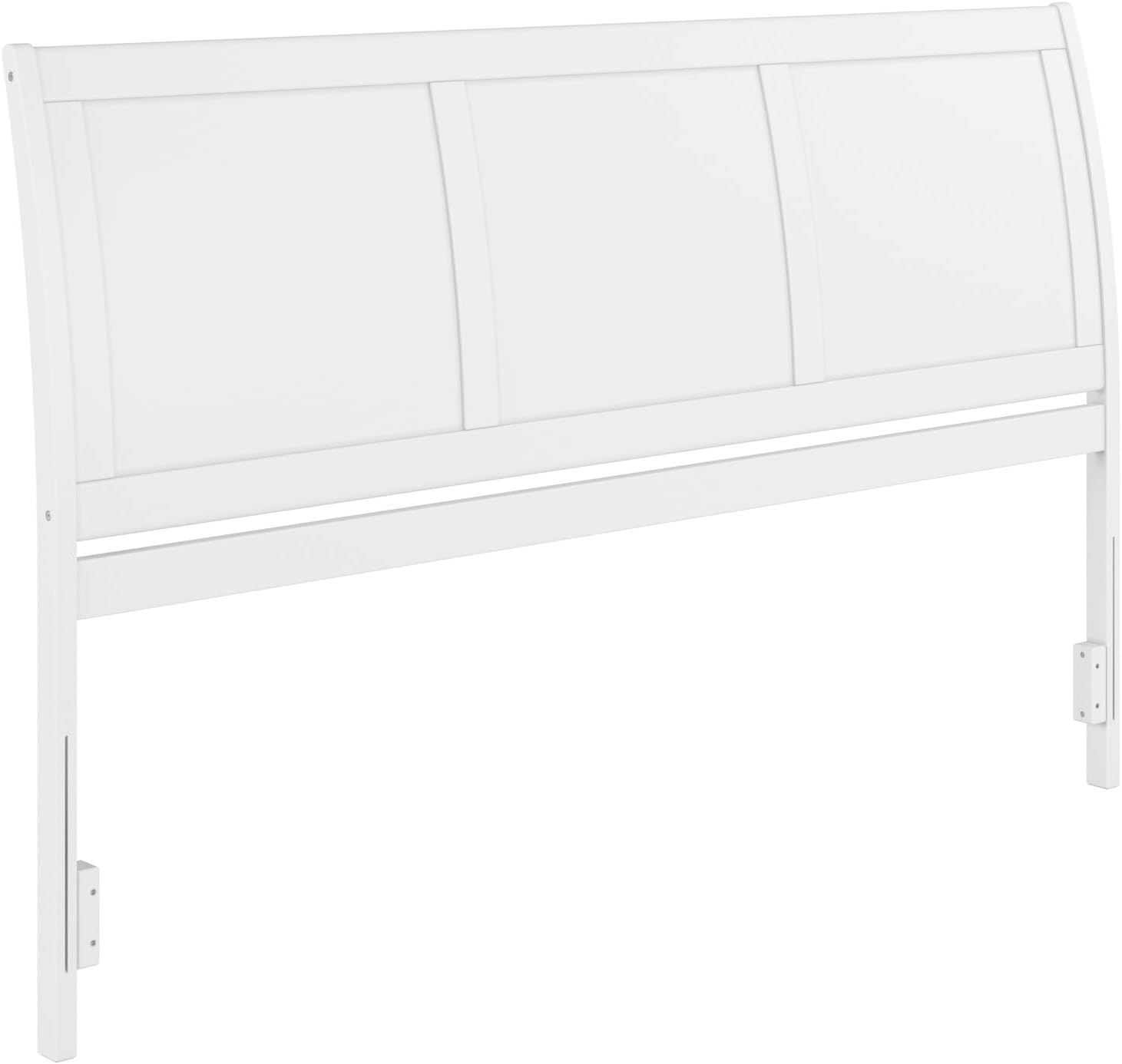 AFI Portland King Sleigh Solid Wood Panel Headboard with Attachable Charger, White