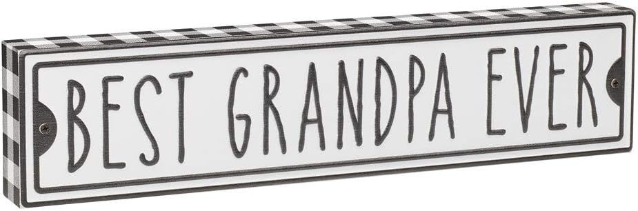 11" Best (Grandpa) Ever' Rustic Plaid Wood Box Sign by Collins Painting